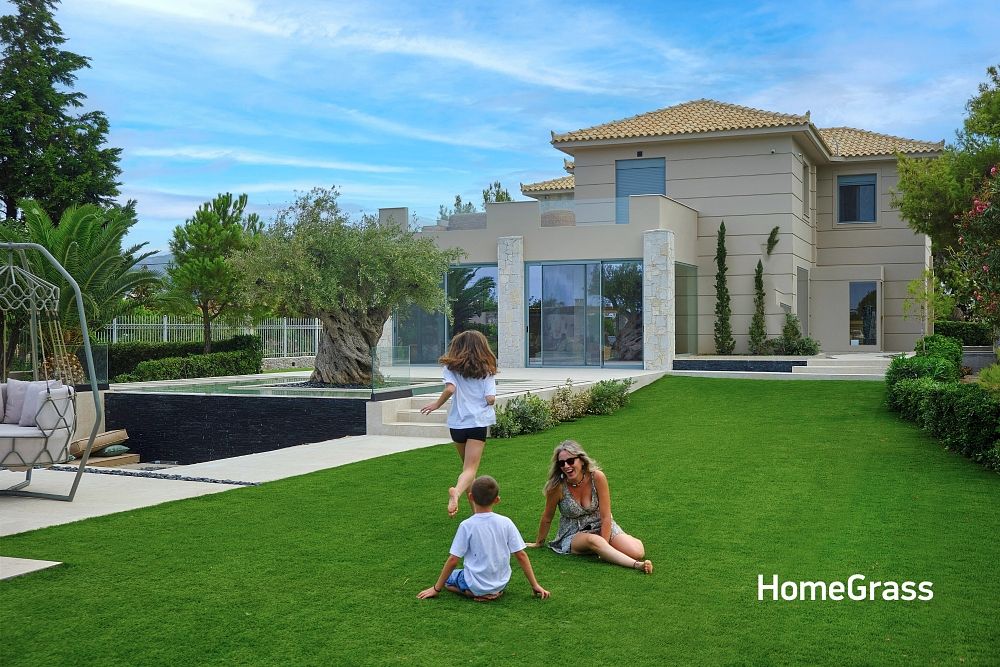 Συνθετικό γκαζόν τοποθέτηση σε κήπο στο Αλεποχώρι